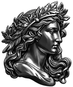 Logotipo de Nexus Gaia Organization: busto clásico de una diosa con corona de laurel